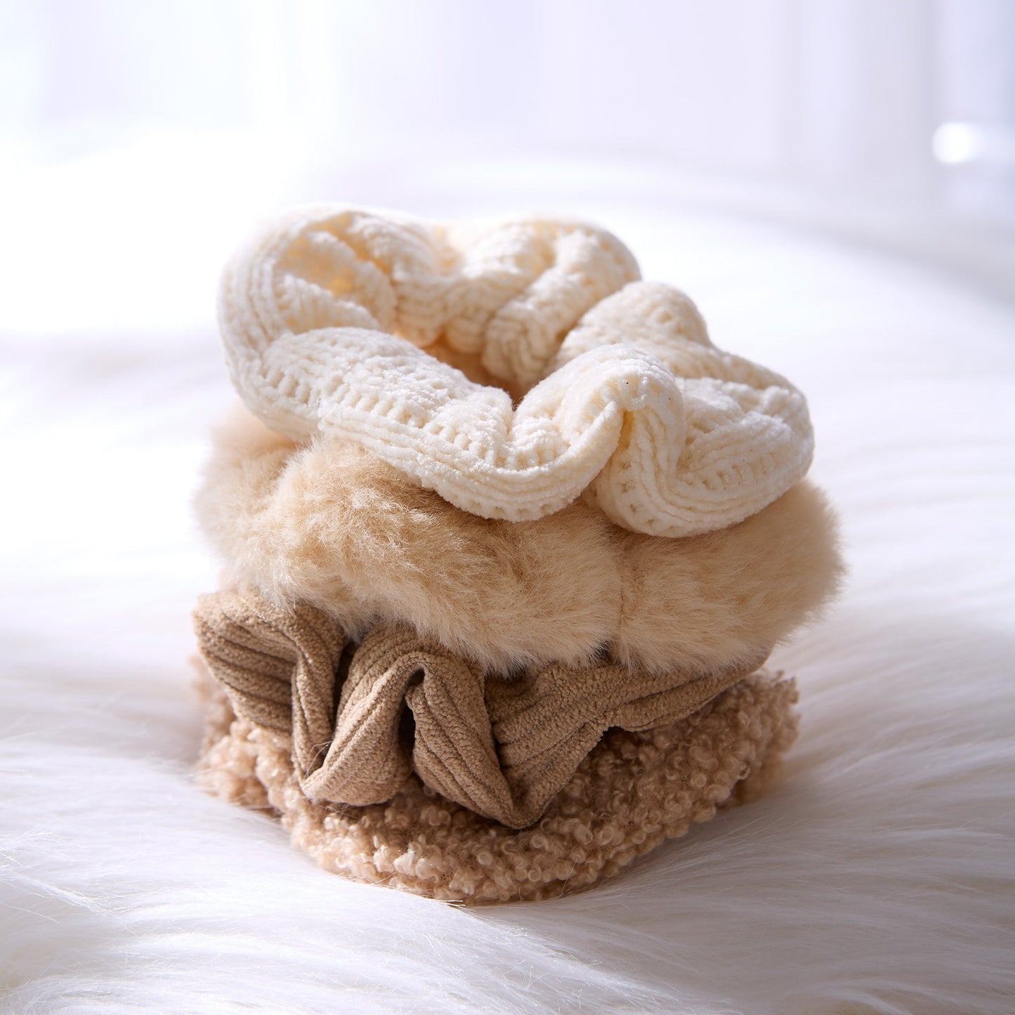 Hadley Wren Scrunchie Set Of 4 - Beige