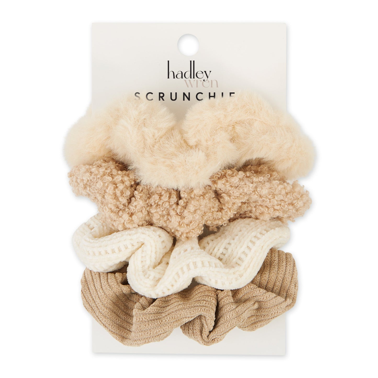 Hadley Wren Scrunchie Set Of 4 - Beige