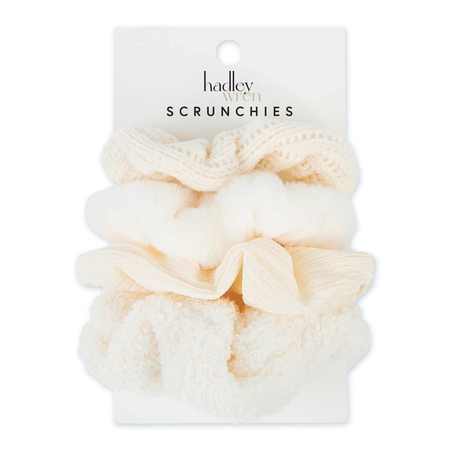 Hadley Wren Scrunchie Set Of 4 - Cream