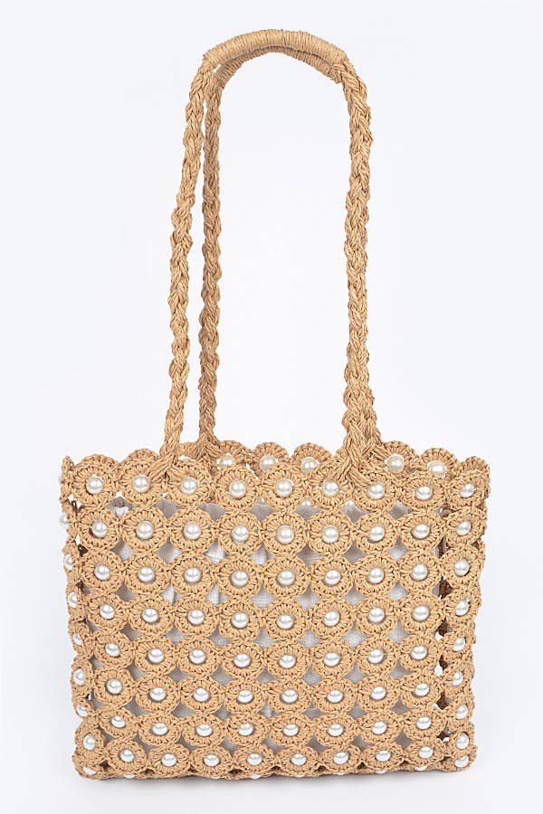 Studded Woven Cotton Bag